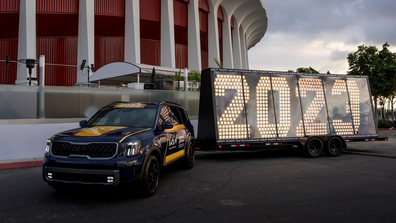 Kia to haul Times Square's '2021' across the country as part of